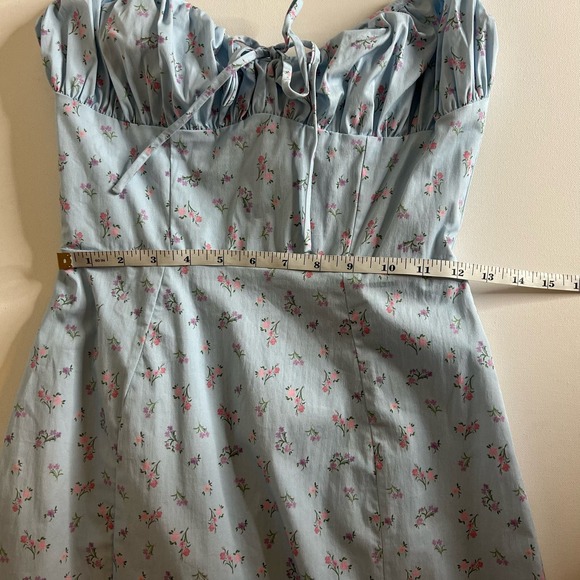 NWT House of CB Carina Blue Floral Bustier Midi Dress Size Small - Picture 16 of 16